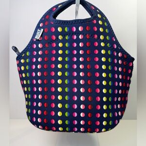 Built Women's Polka Dot ‘Gourmet Getaway Lunch Tote’- Navy Multicolor